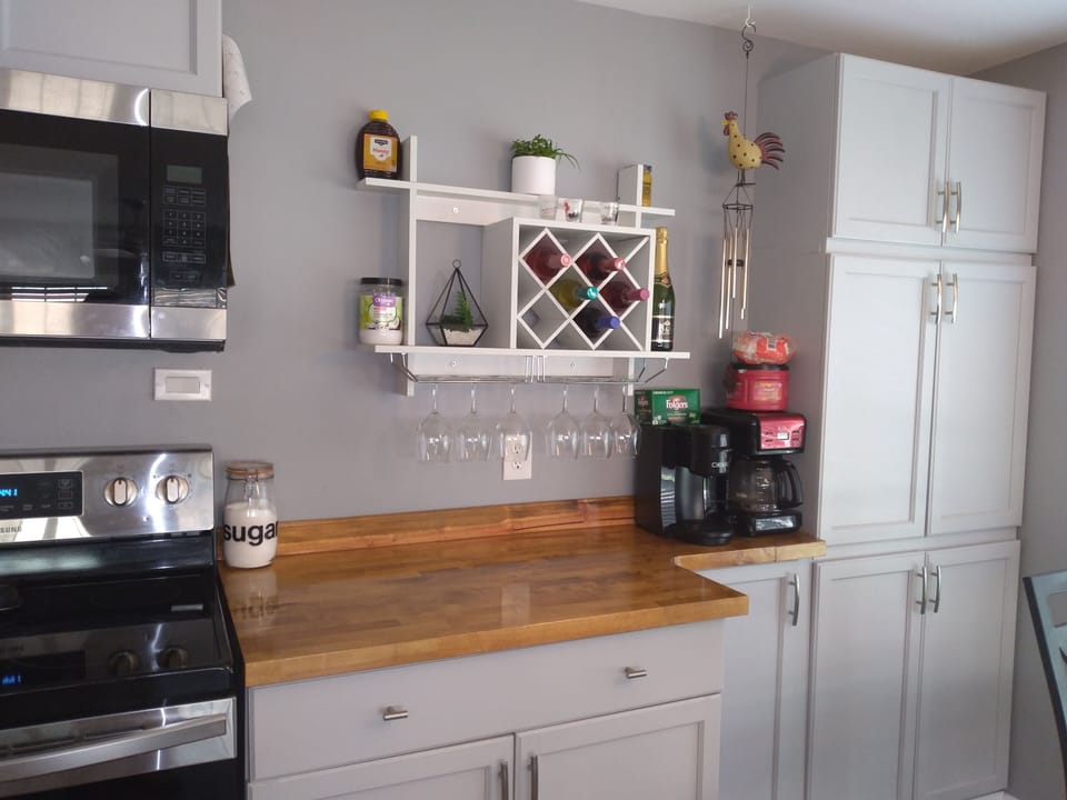 Wine rack and coffee station