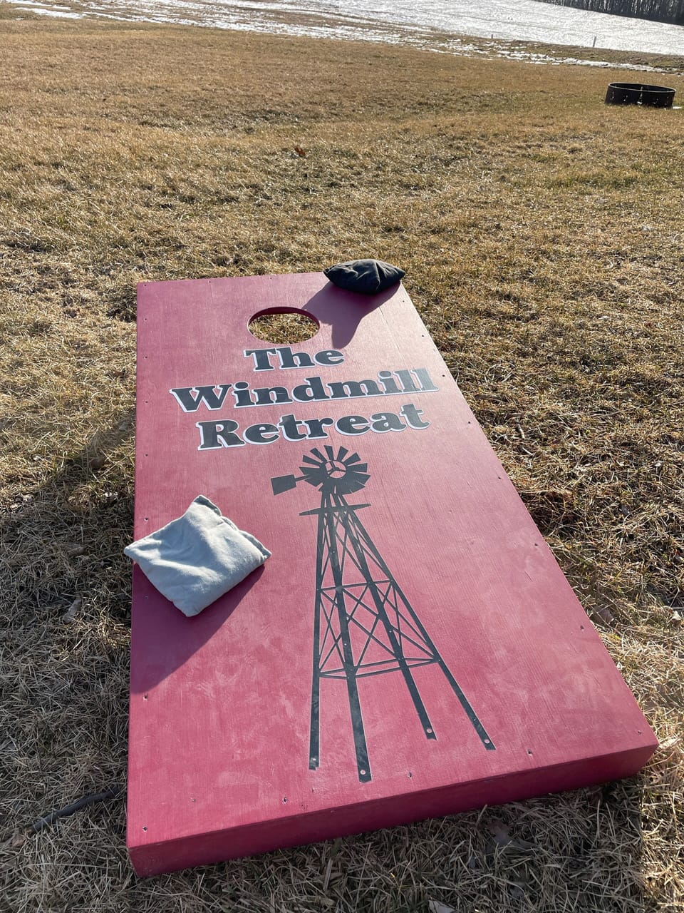 Corn hole, one of the yard games available