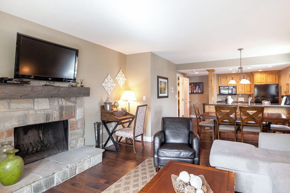 Living Room with Sofa Sleeper and Fireplace