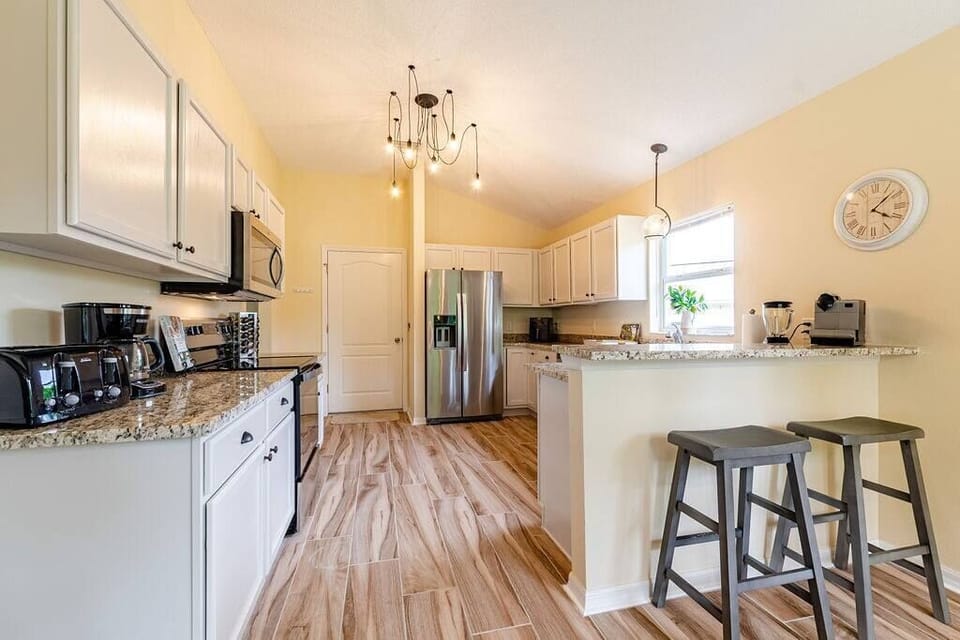 Kitchen with all new stainless steel appliances