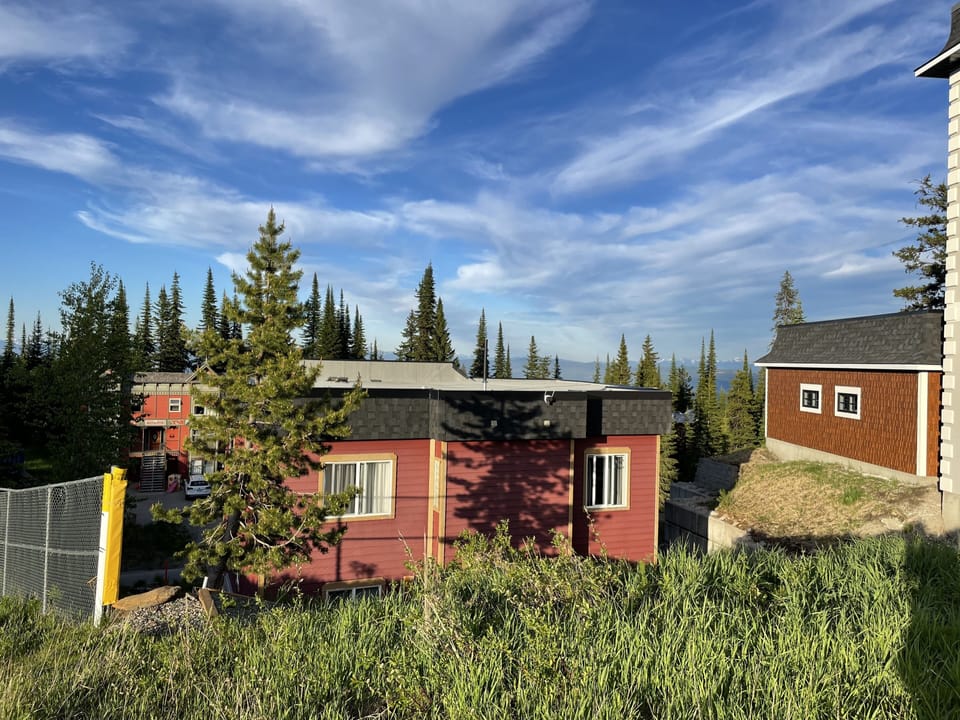 View of the house from the back - looking towards the Monashees. Skiway on left
