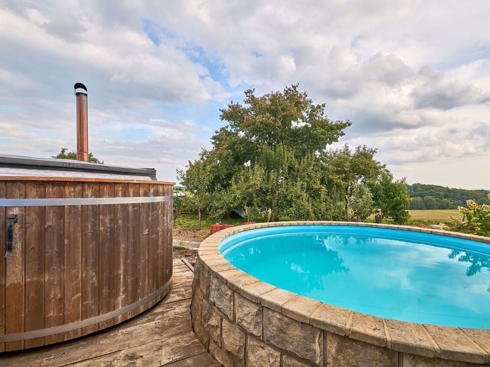 Composite Material, Swimming Pool, Bathtub, Backyard, Wood Stain, Yard, Landscaping, Eco Hotel, Hardwood