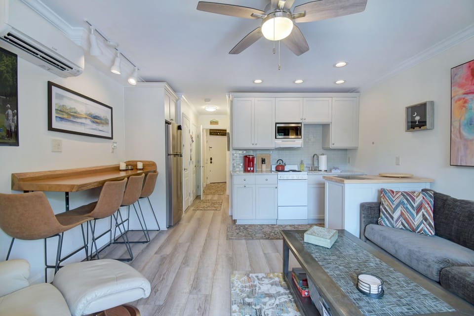 Fully stocked kitchen area.