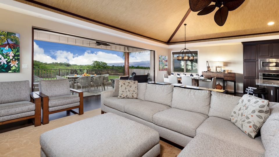 Spacious great room room with large comfortable sectional