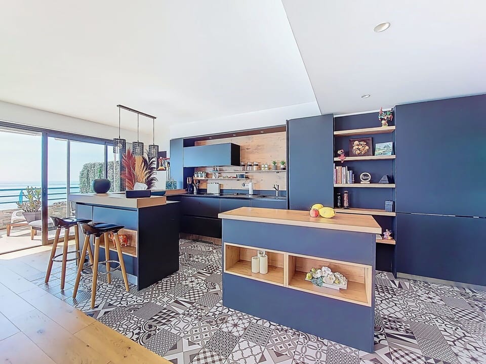 Furniture, Interior Design, Flooring, Kitchen, Floor, Wood, Countertop, Cabinetry, Wood Flooring, Lighting
