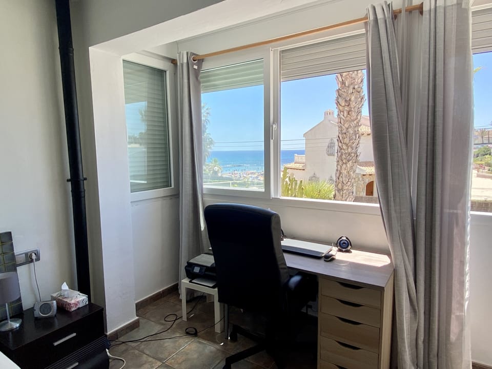 Bedroom 1 (office area ) with Sea views 