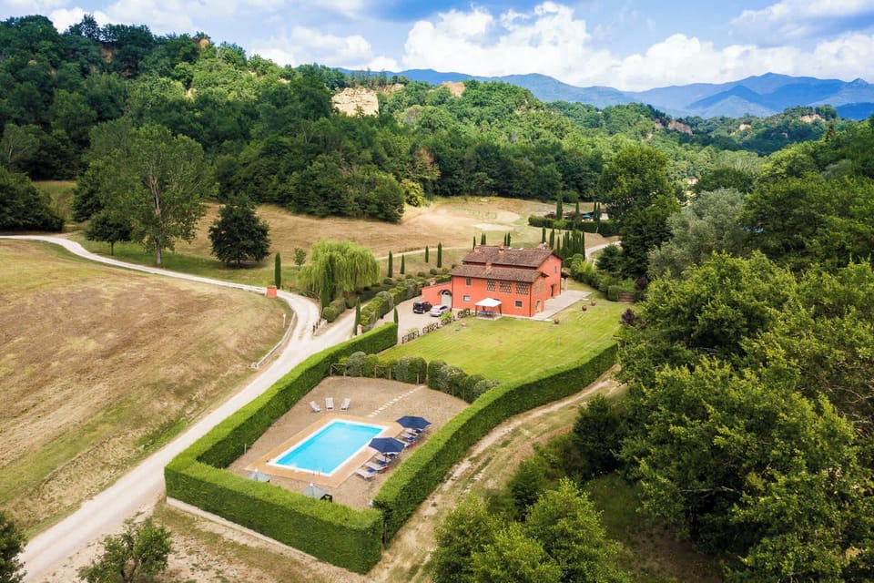 Aerial view of the villa