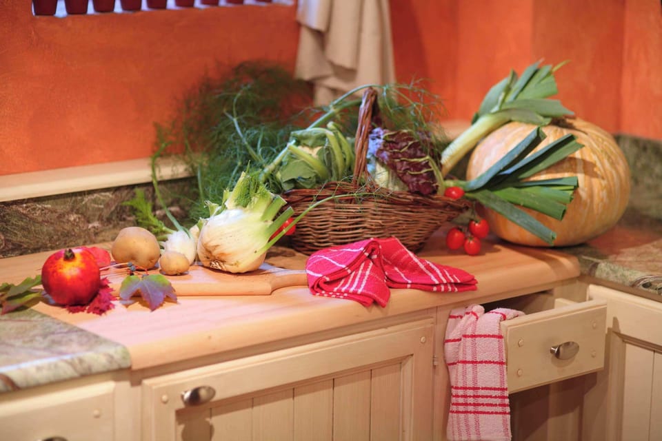 Cook up a Tuscan feast in the traditional kitchen
