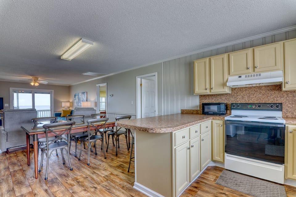 A fully stocked kitchen makes meal preparation a breeze.