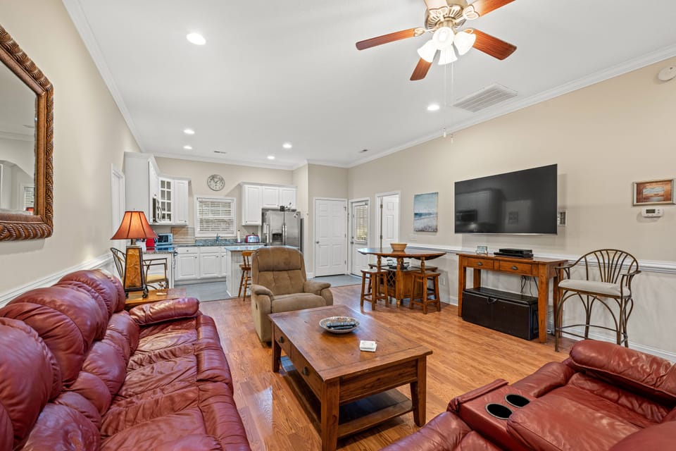 Additional seating throughout the home offers plenty of room for the family.