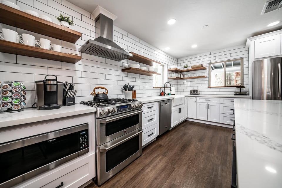 Enjoy our gorgeous, fully equipped kitchen during your stay!