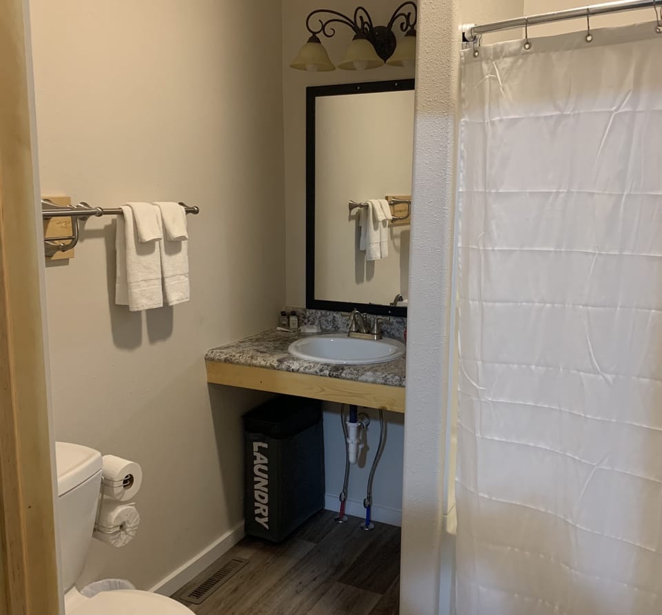 Bathroom with shower.