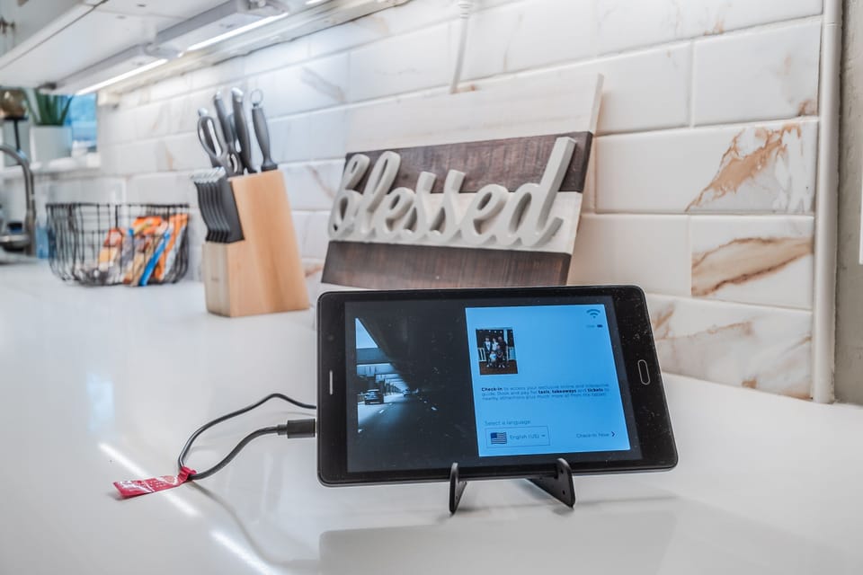 Use the Your Welcome tablet for property guides and recommendations in Dallas