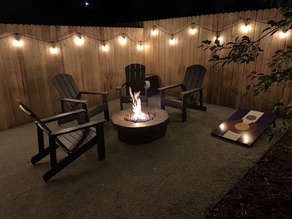Fire pit with seating for 4
