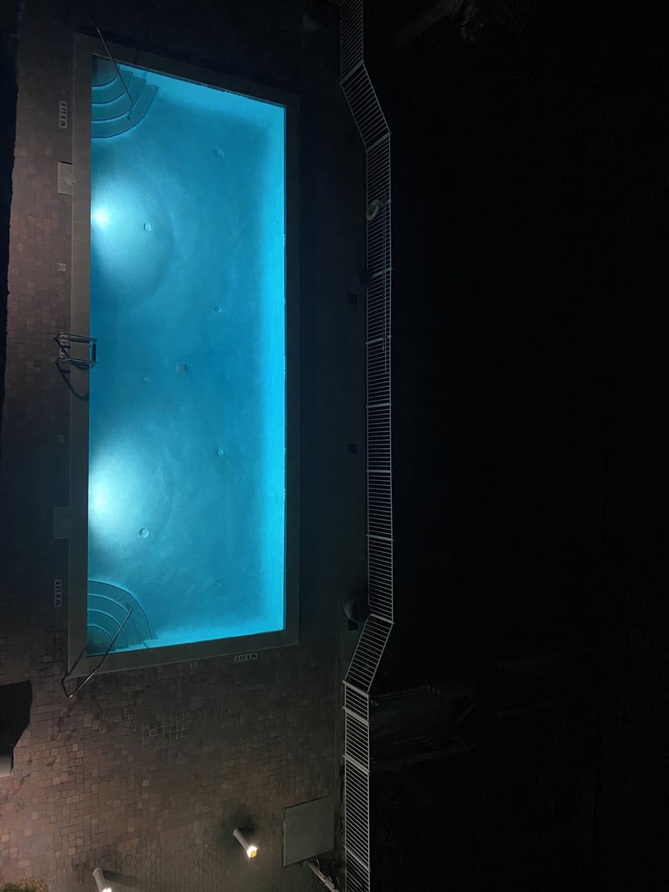 Night time view of pool