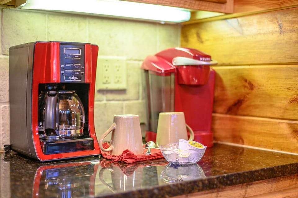 Brew a cup to start your morning! this cabin has a traditional carafe and a Keurig to choose from.