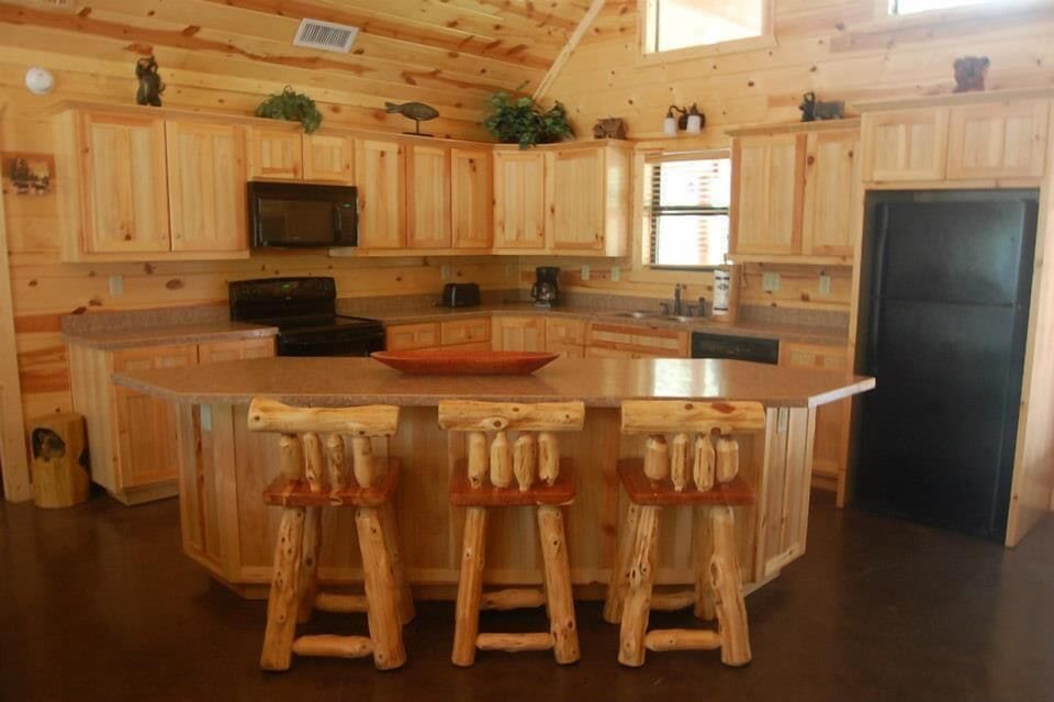 Rustic kitchen island with bar seating for easy meals and gathering