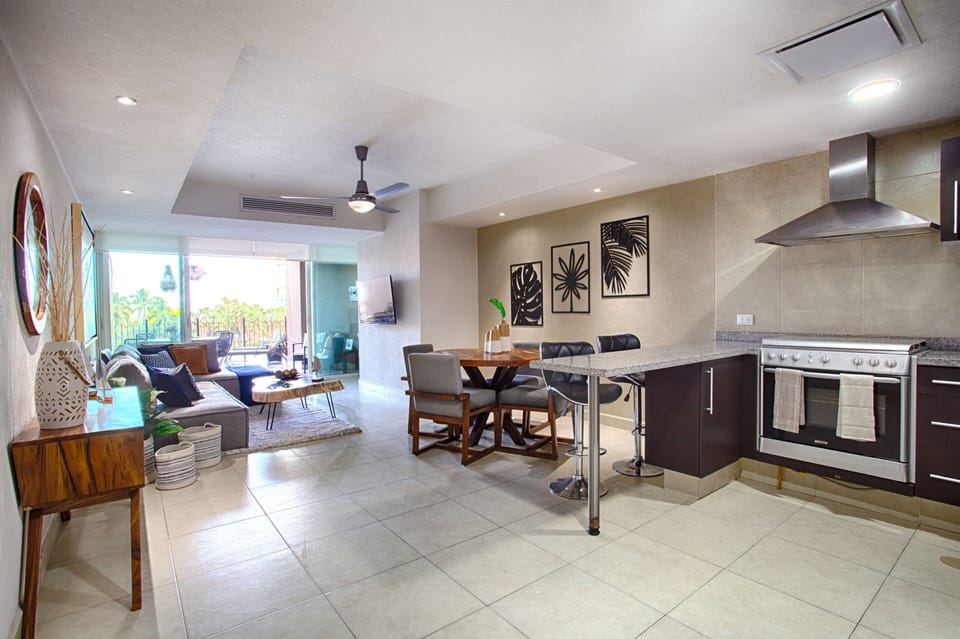 Kitchen and living area
