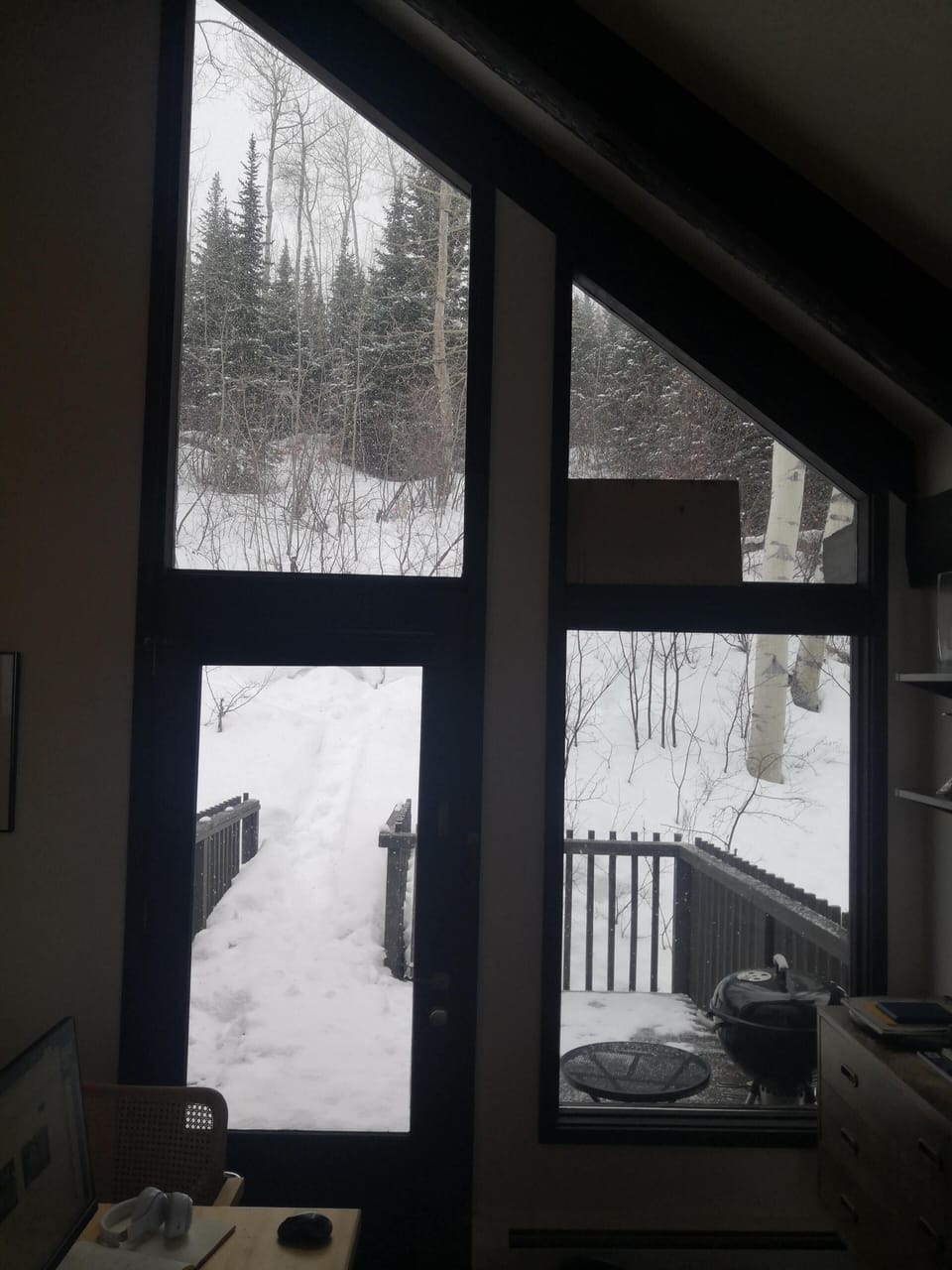 out that door, about 20 min hike to West Fork  of Two Creeks