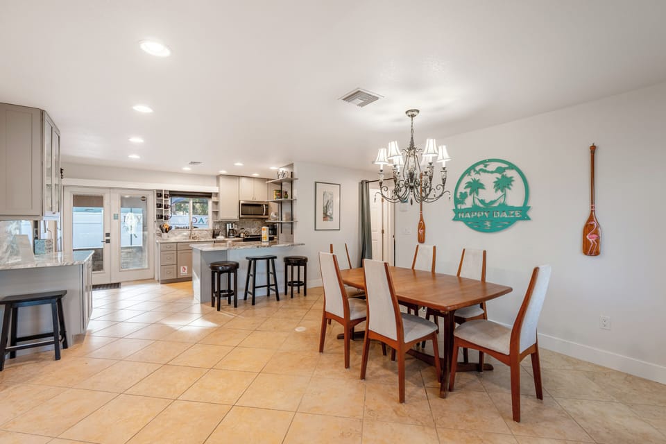 Inviting dining space for family meals or game nights