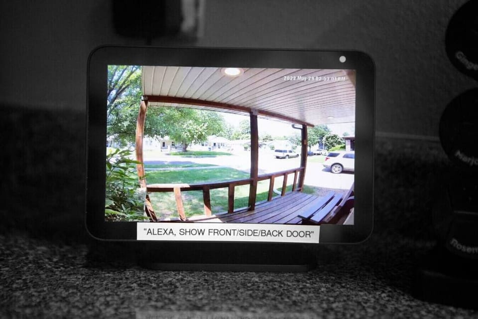 Can view doorbell footage via Alexa. You can control smart home via display too. Smart product brands you`ll find in house for reference: Smartthings/Aoetec, Nest Protect, Eufy, Lutron, Alexa Dots/Shows, Yale, Roku, Airthings,  Gosund, and more