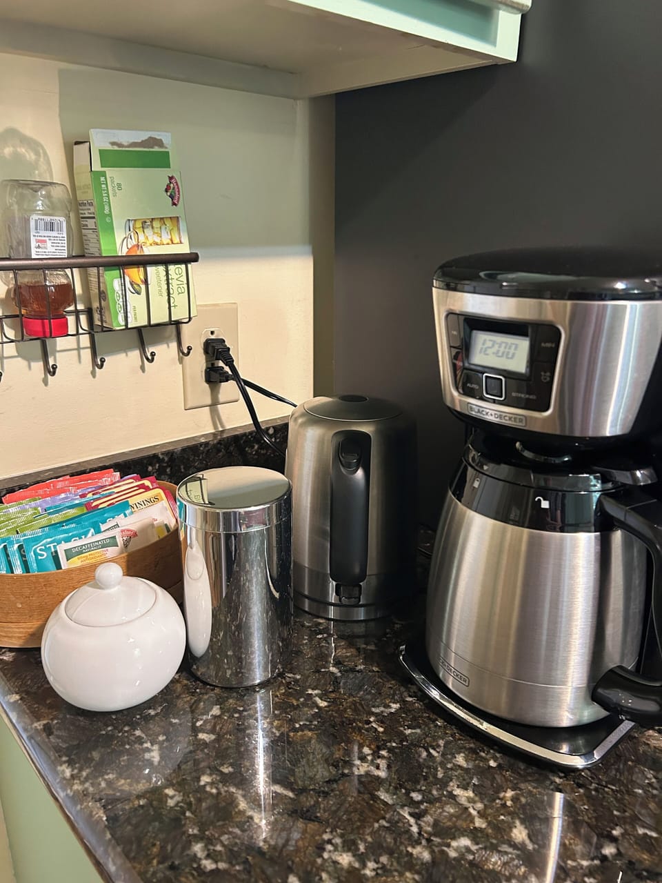 Complimentary coffee and tea.