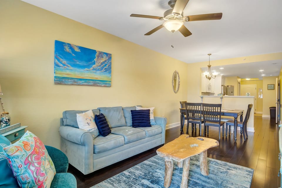 The living area with flat screen TVs and views of the intracoastal