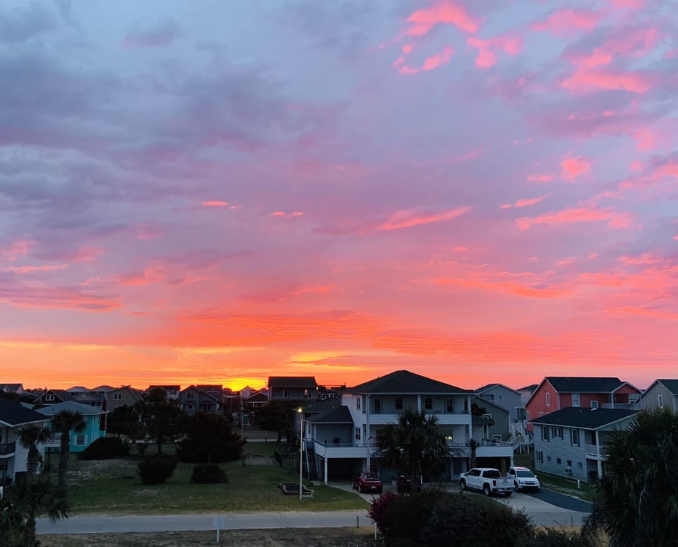 Sunrise view from top deck 