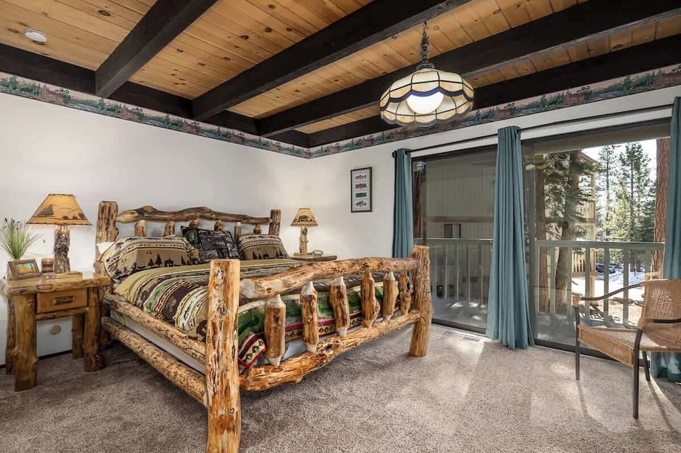Master Bedroom with Cal King Bed and Private Deck