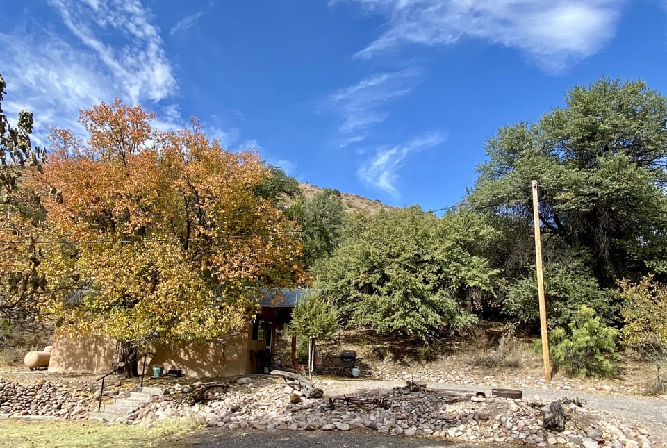 Cabin tucked away into the hillside
