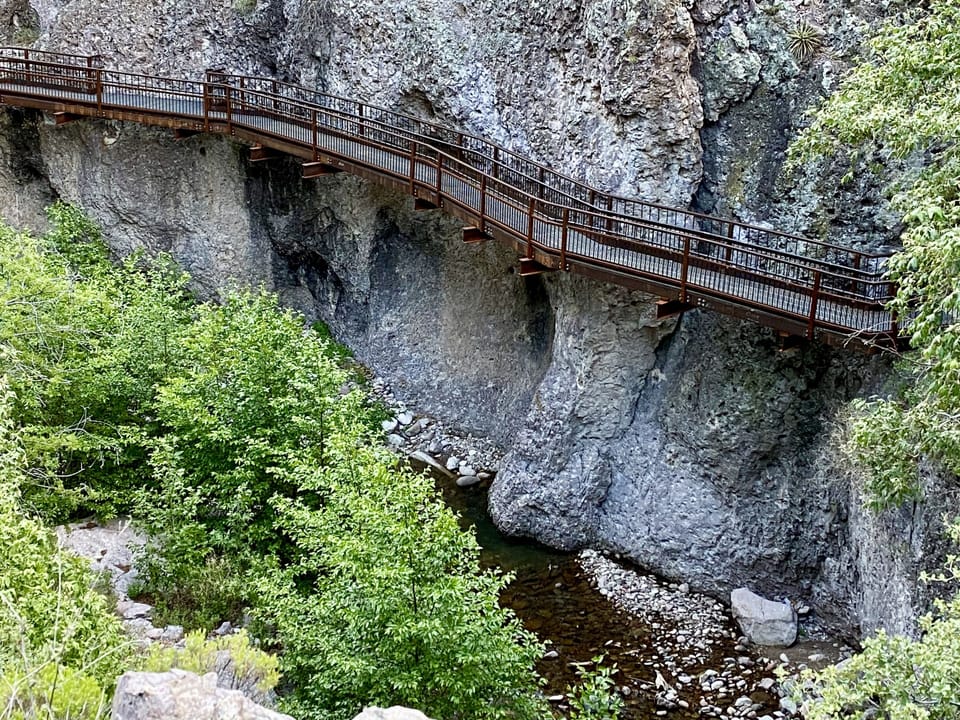 The Catwalk Recreation Trail is located only 8 minutes drive from us