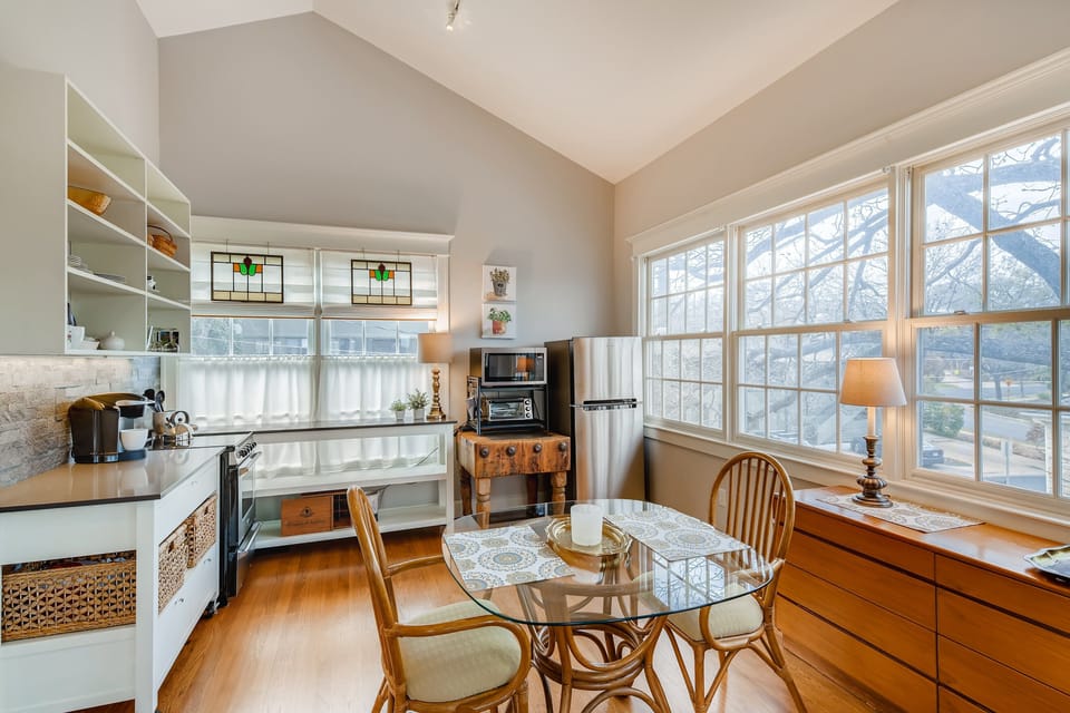 Kitchen has everything you'd need for a month or more stay :)