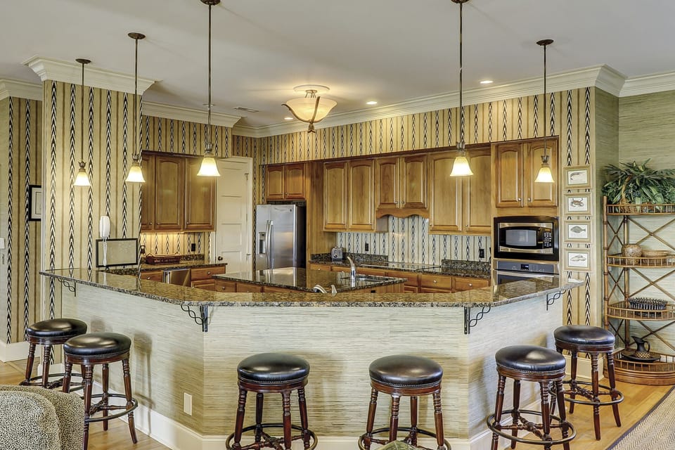 kitchen counter with seating