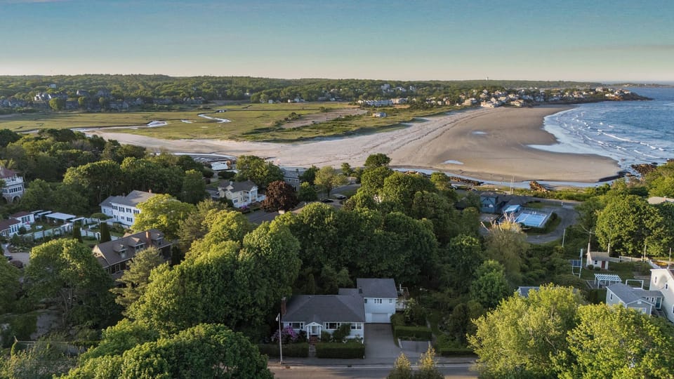 Aerial view of the house.
