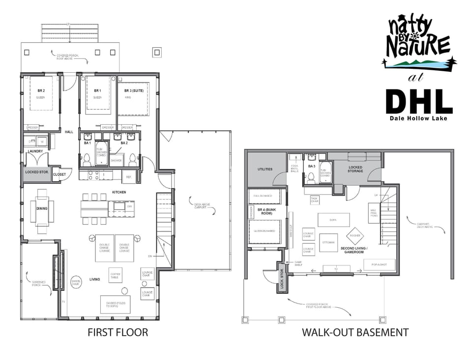 Floor Plan for Natty by Nature. Grey areas are not accessible by guests.