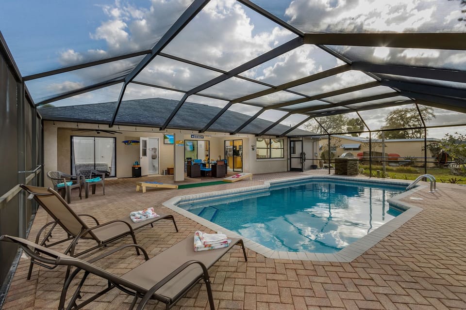 Work on your tan by the electric-heated pool