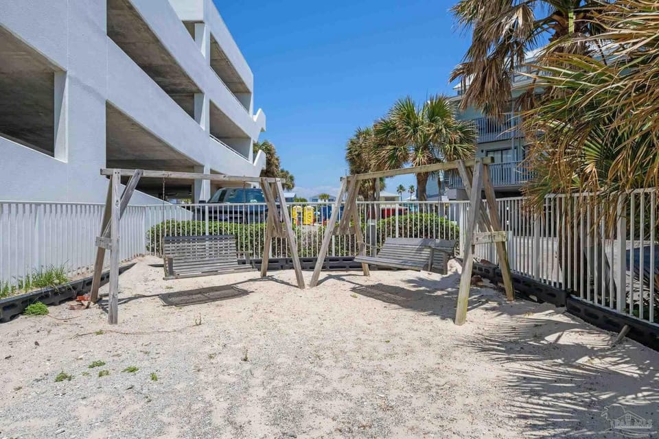 Swing and sand play area