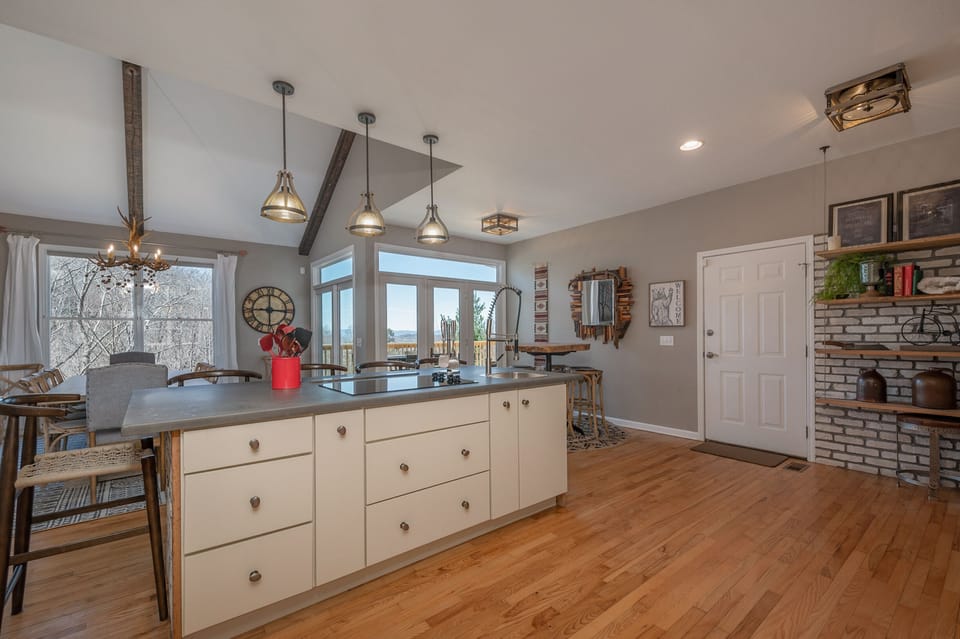 Kitchen island with stove