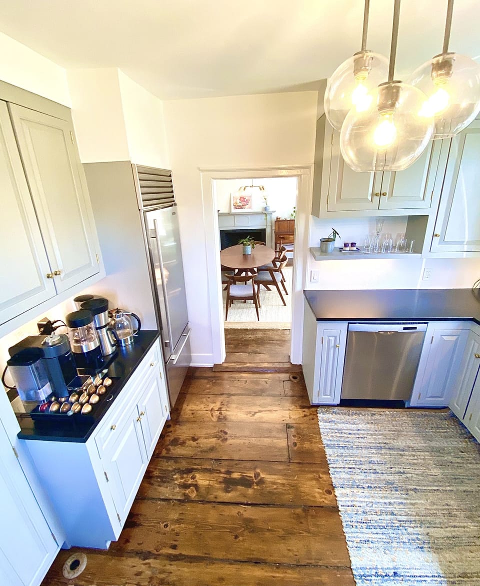 Kitchen with view of the dining room
