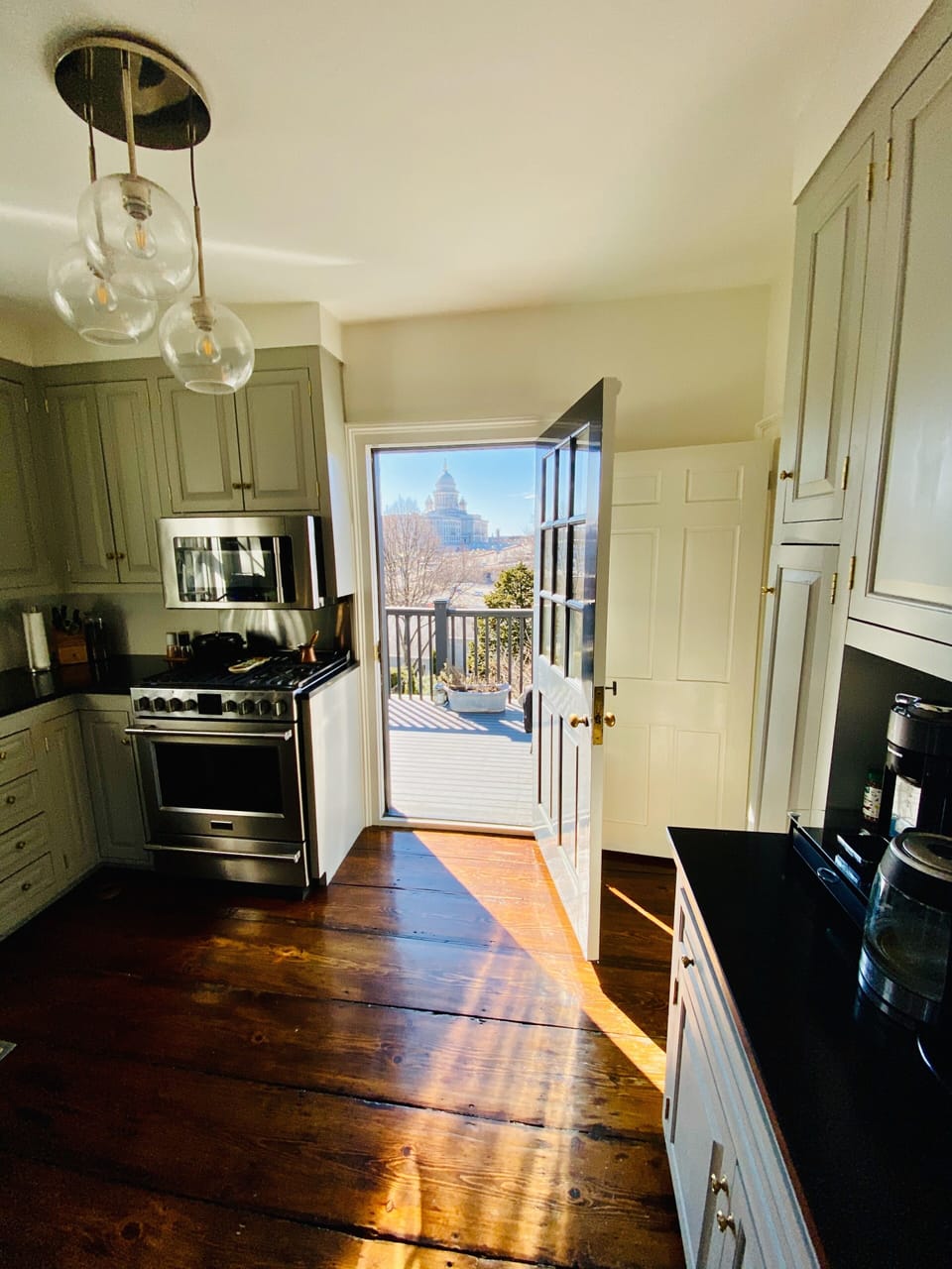 Kitchen with a view of the statehouse