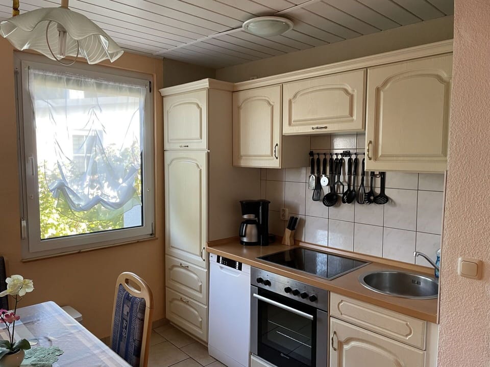 Cabinetry, Property, Countertop, Kitchen Appliance, Kitchen, Building, Kitchen Stove, Interior Design, Wood, Lighting