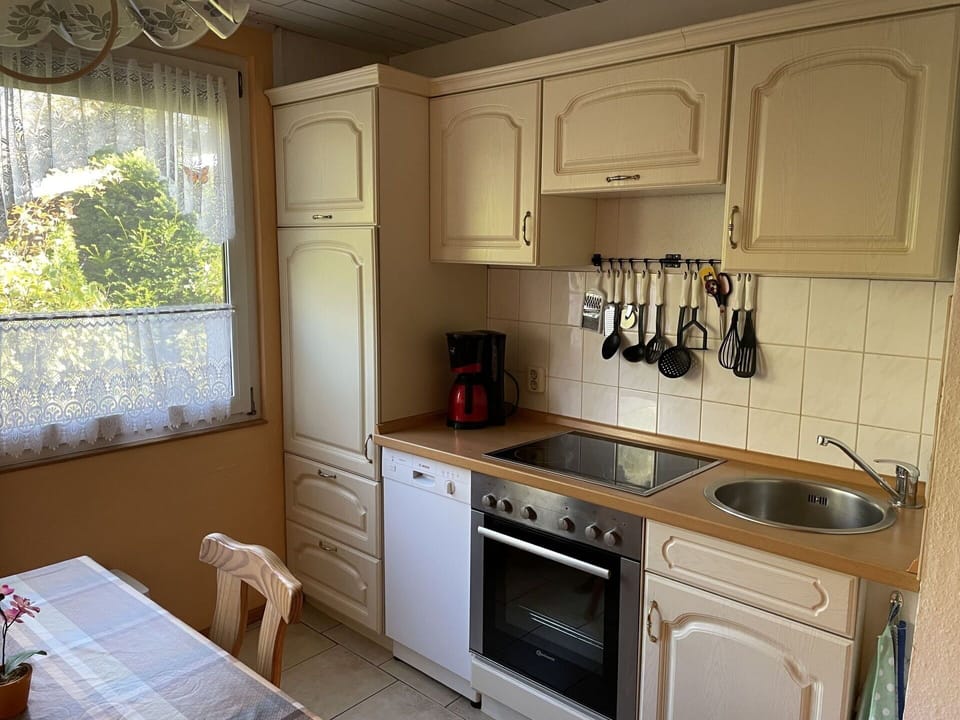 Cabinetry, Countertop, Property, Kitchen Sink, Kitchen, Kitchen Stove, Kitchen Appliance, Sink, Home Appliance, Window