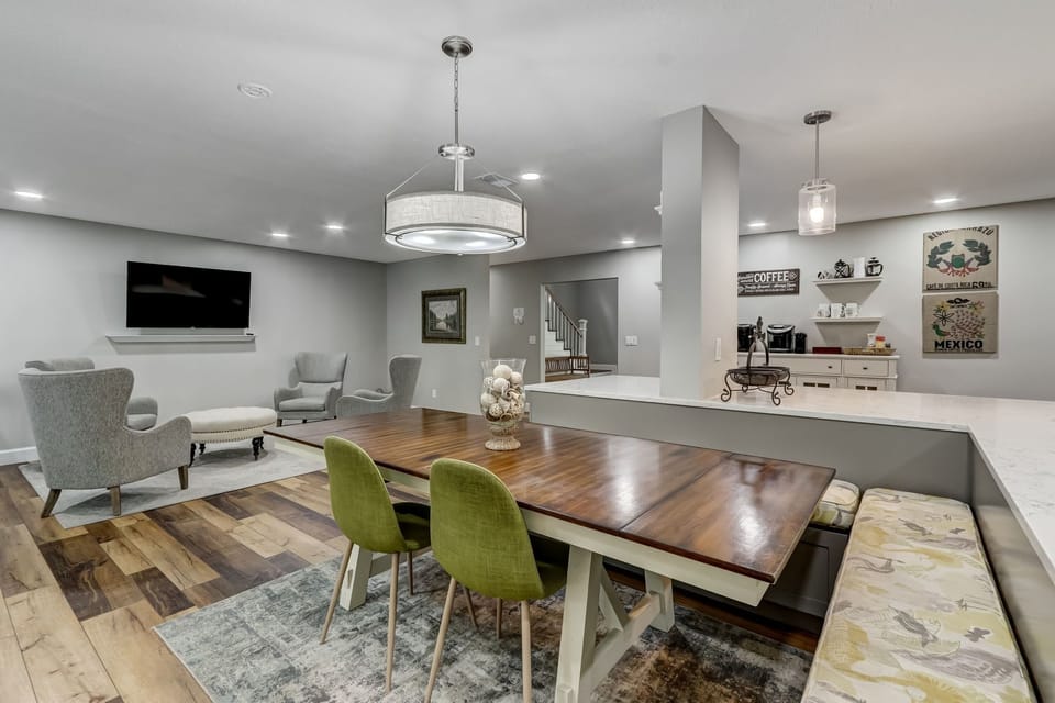 Dining Table with Built In Bench Seating in the Kitchen