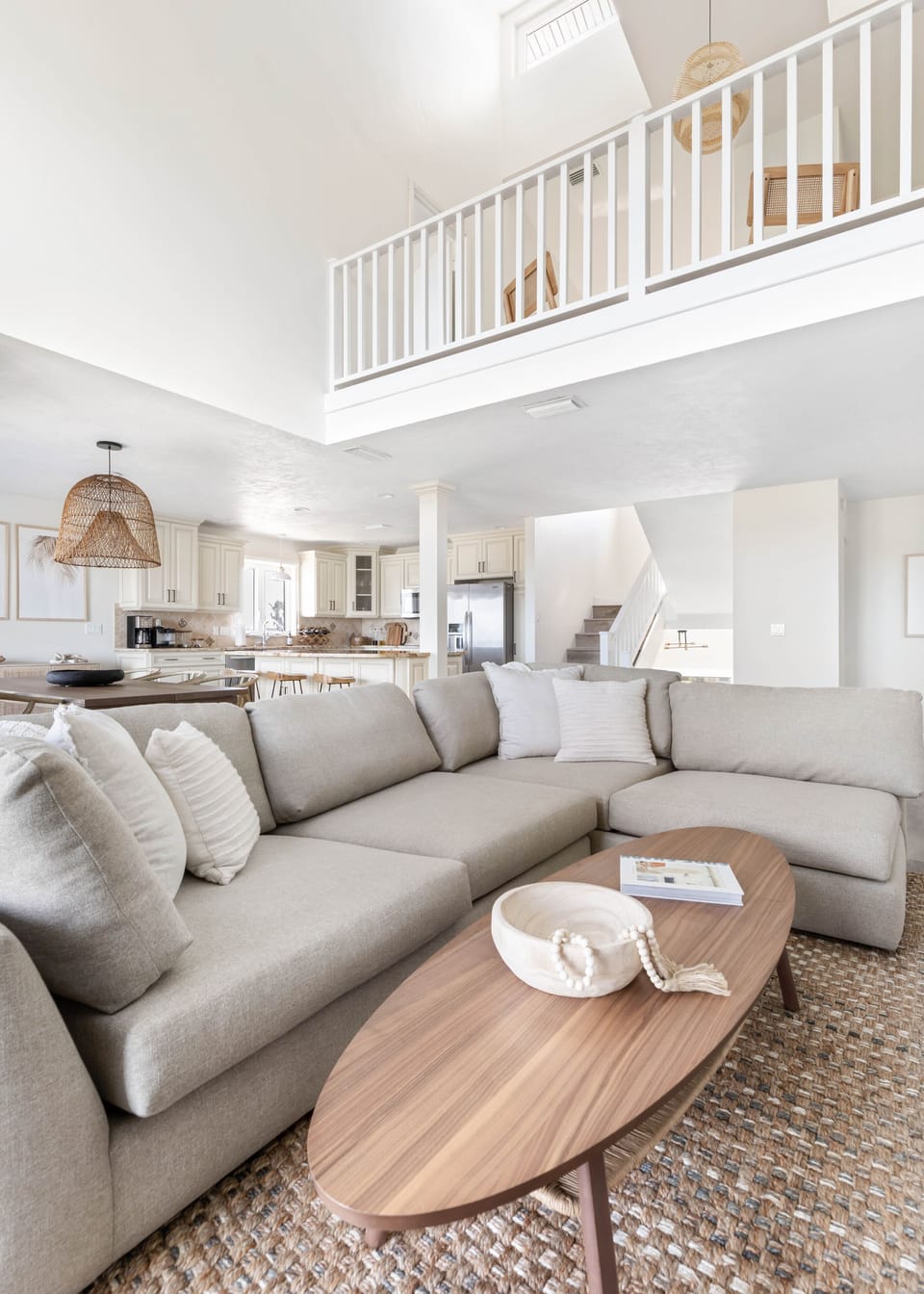 Cozy up on the couch and watch a movie or the memorizing waves.