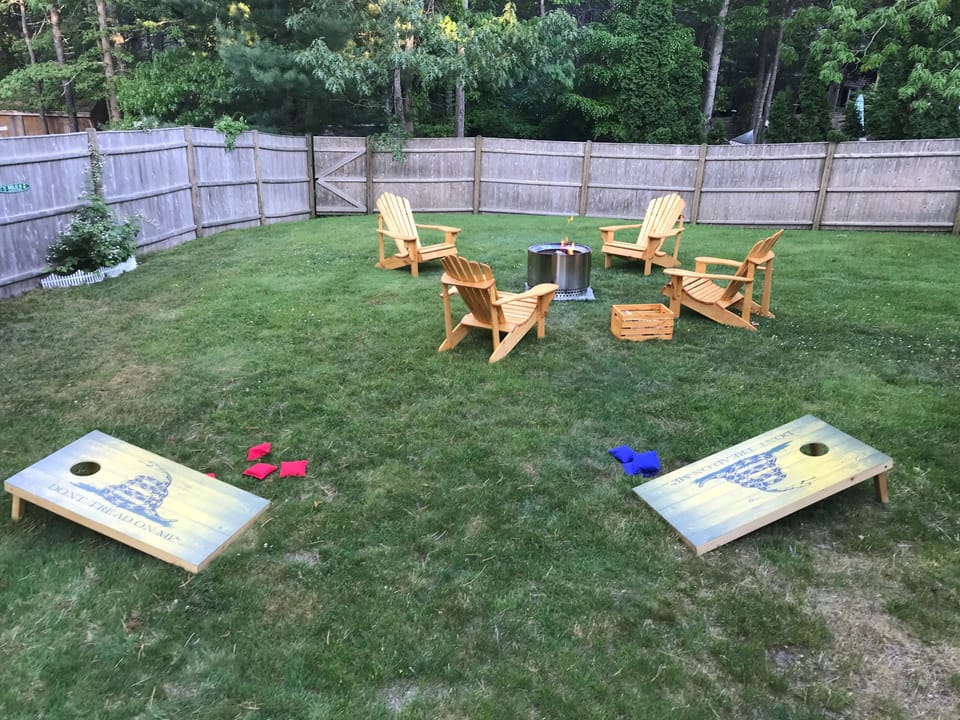 Backyard with firepit