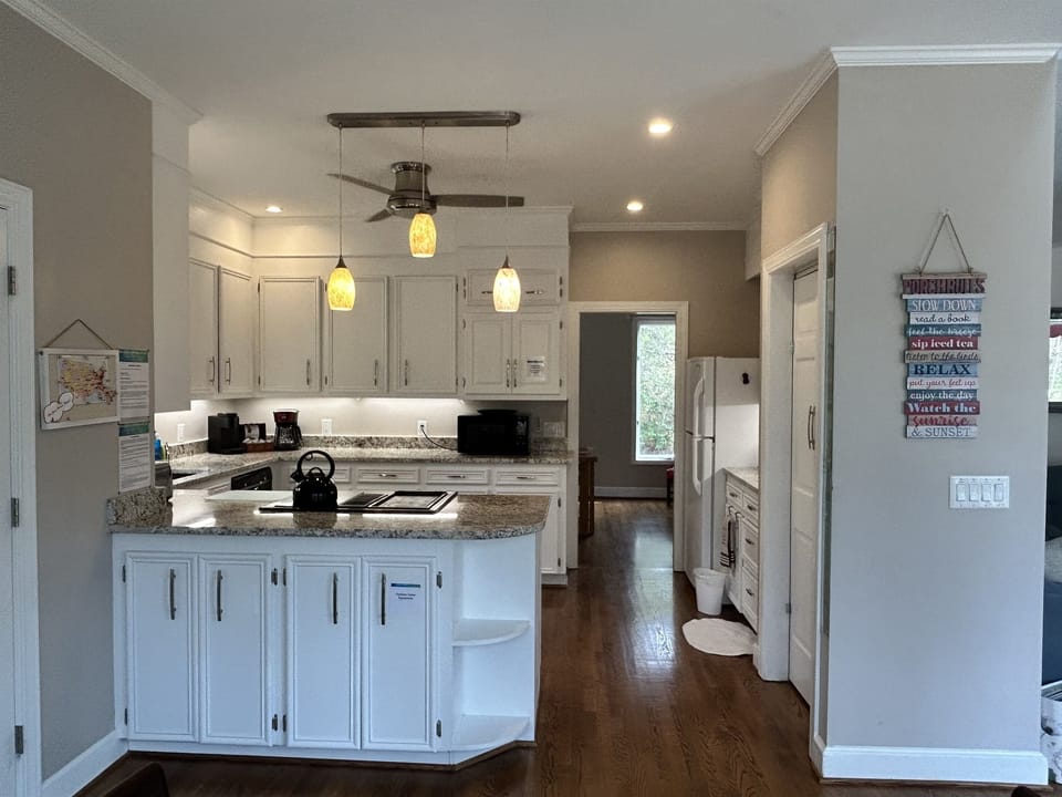 Full Kitchen for cooking, baking, and hanging out while talking!