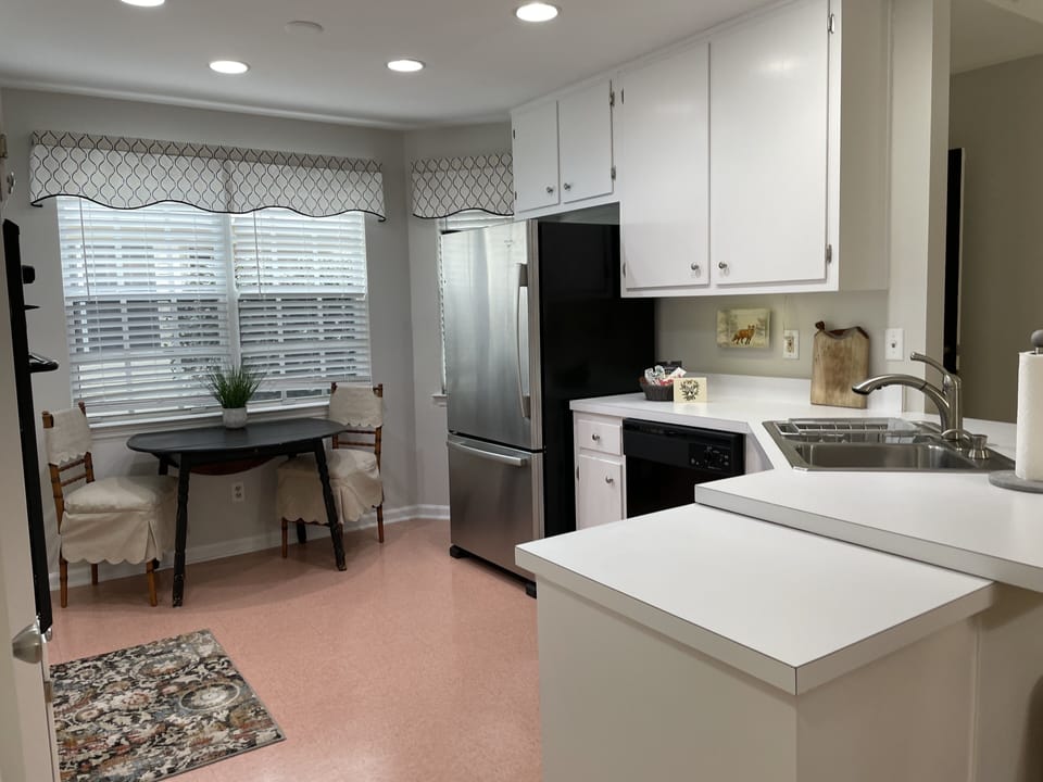 Full size fridge and freezer, Brita filtered pitcher in fridge