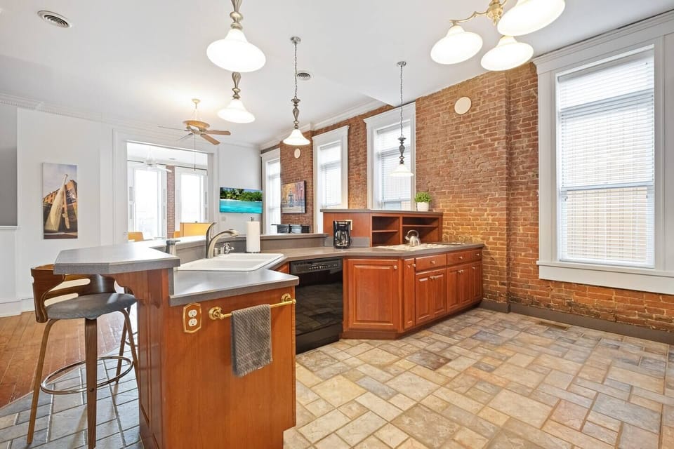 Huge kitchen open to the living room