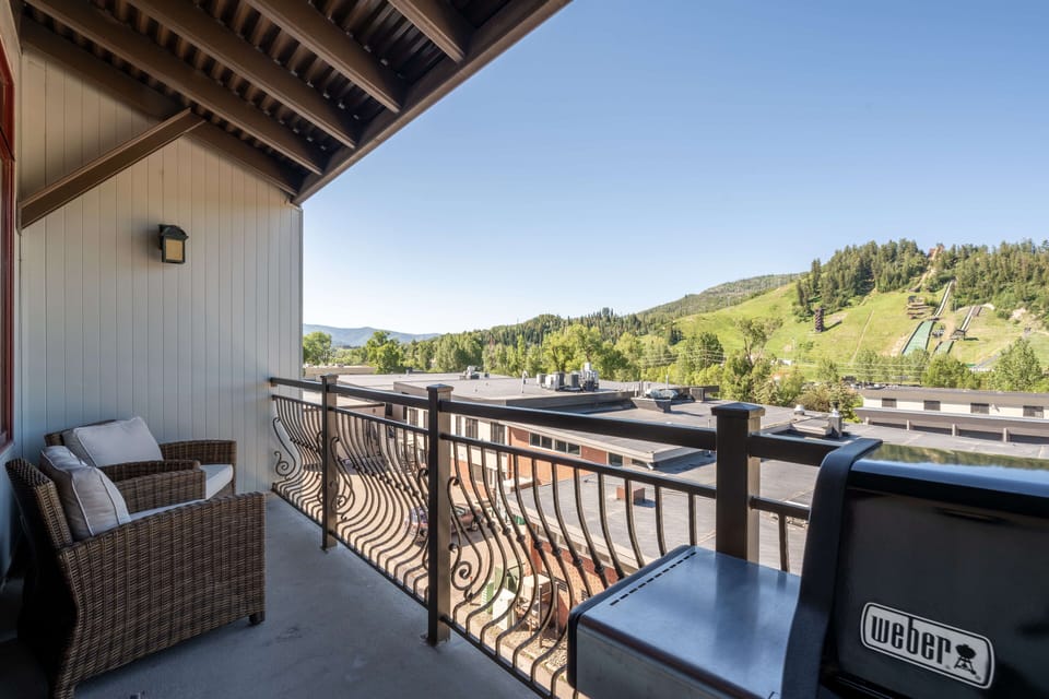Views of Howelsen Hill from the private main level deck