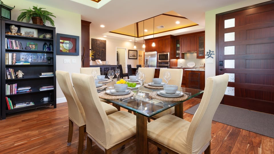 Indoor dining table with seating for 6